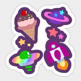 Pastel Space Icecream Sticker